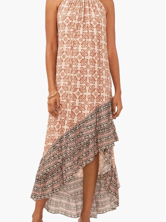 Vince Camuto Dresses & Skirts - Vince Camuto Women's Asymmetrical High-Low Halter-Neck Maxi Dress, Brown, Size M